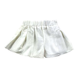 Bamboom+Babies Solid Color Elastic Waist Shorts White For Newborn Baby Girl