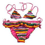 4Giveness 2 Piece Swimsuit Triangle-Multicolor Briefs for Girls