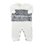 Per Te Tutina Tinta Unita con Balze In Contrasto per Neonata 53110 BIANCO PER TE 