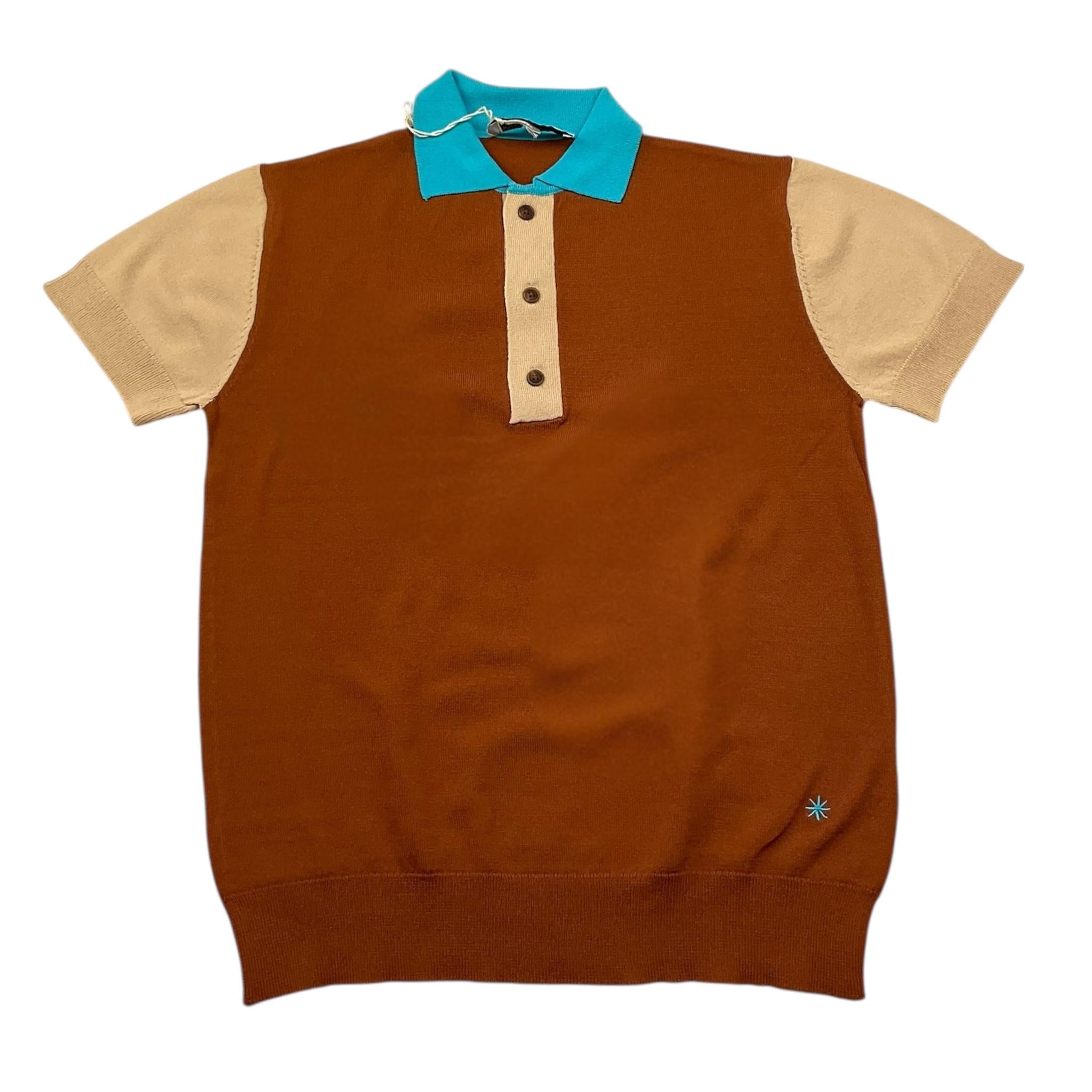 Manuel Ritz Polo Mezza Manica Tinta Unita con Colletto In Contrasto per Bambino MR2987J MARRONE MANUEL RITZ 