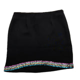 Marc Ellis Black Sequined Solid Color Skirt For Girls