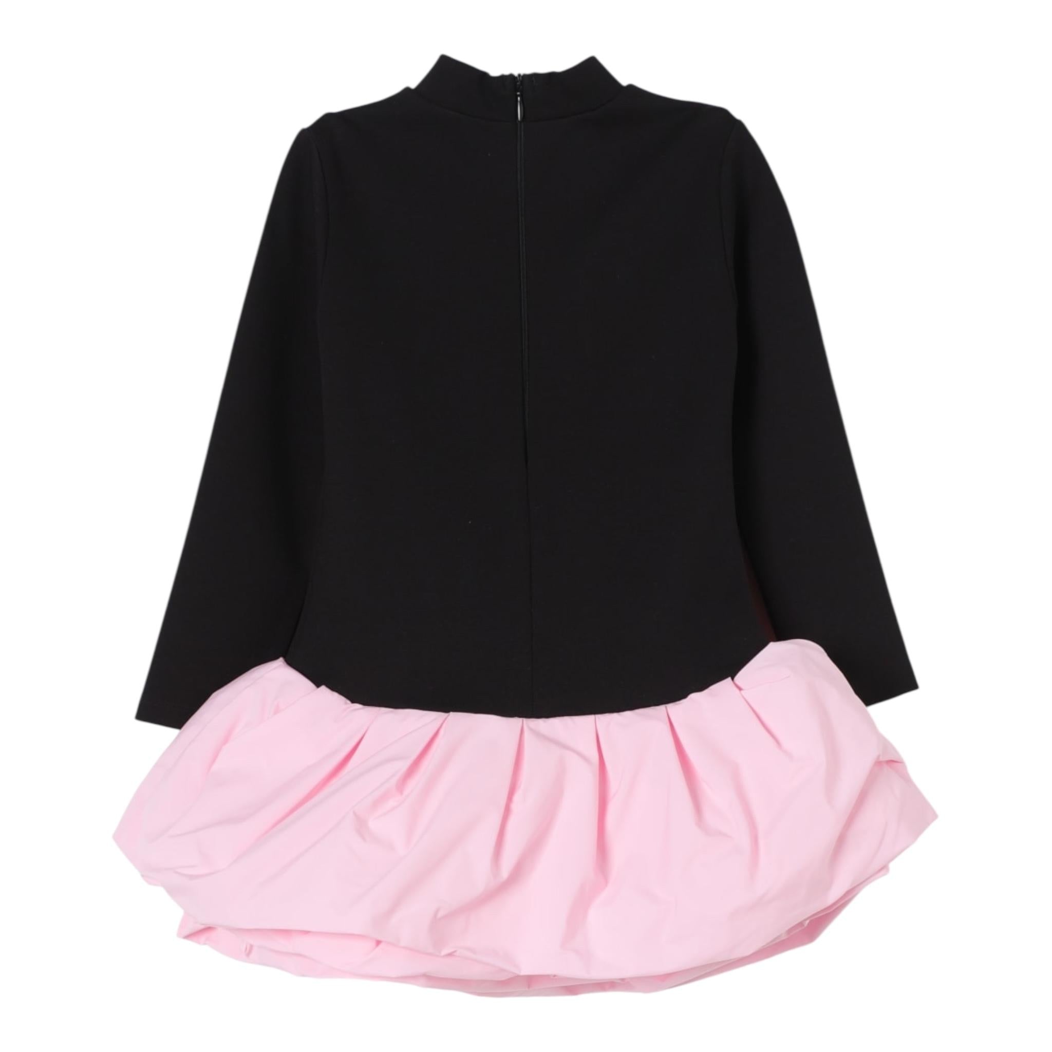 TWINSET abito manica lunga tinta unita con gonna in contrasto Nero per Neonata 242GJ2052 NERO TWINSET 