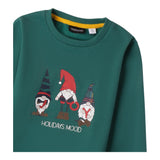 MINI BANDA felpa girocollo tinta unita con stampa gnomi Verde per Neonato 0A151 VERDE MINI BANDA 