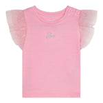 Guess T-Shirt Girocollo Tinta Unita con Logo per Neonata K5GI18K6YW4X ROSA GUESS 