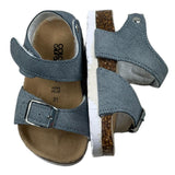 Colors Of California Solid Color Sandals With Contrast Sole Blue For Newborn