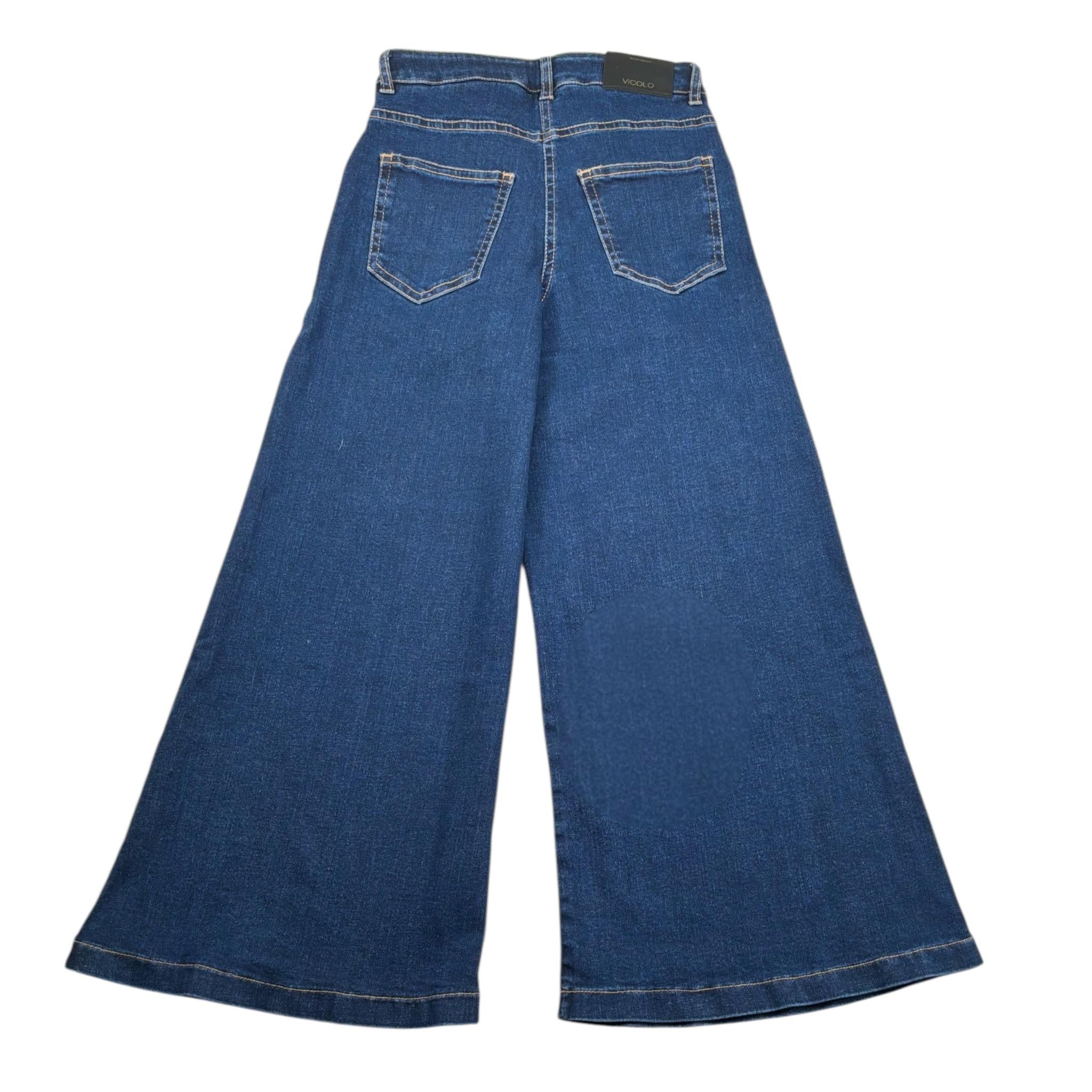 Vicolo Jeans Tinta Unita Modello Palazzo per Bambina 3141PD1207 BLU VICOLO 