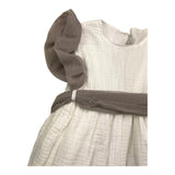 Squid Dress Half Sleeve Solid Color With Contrast Strap White For Boys