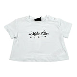 Marc Ellis T-Shirt Girocollo Tinta Unita con Brillantini per Neonata JMNTS16797N BIANCO MARC ELLIS 