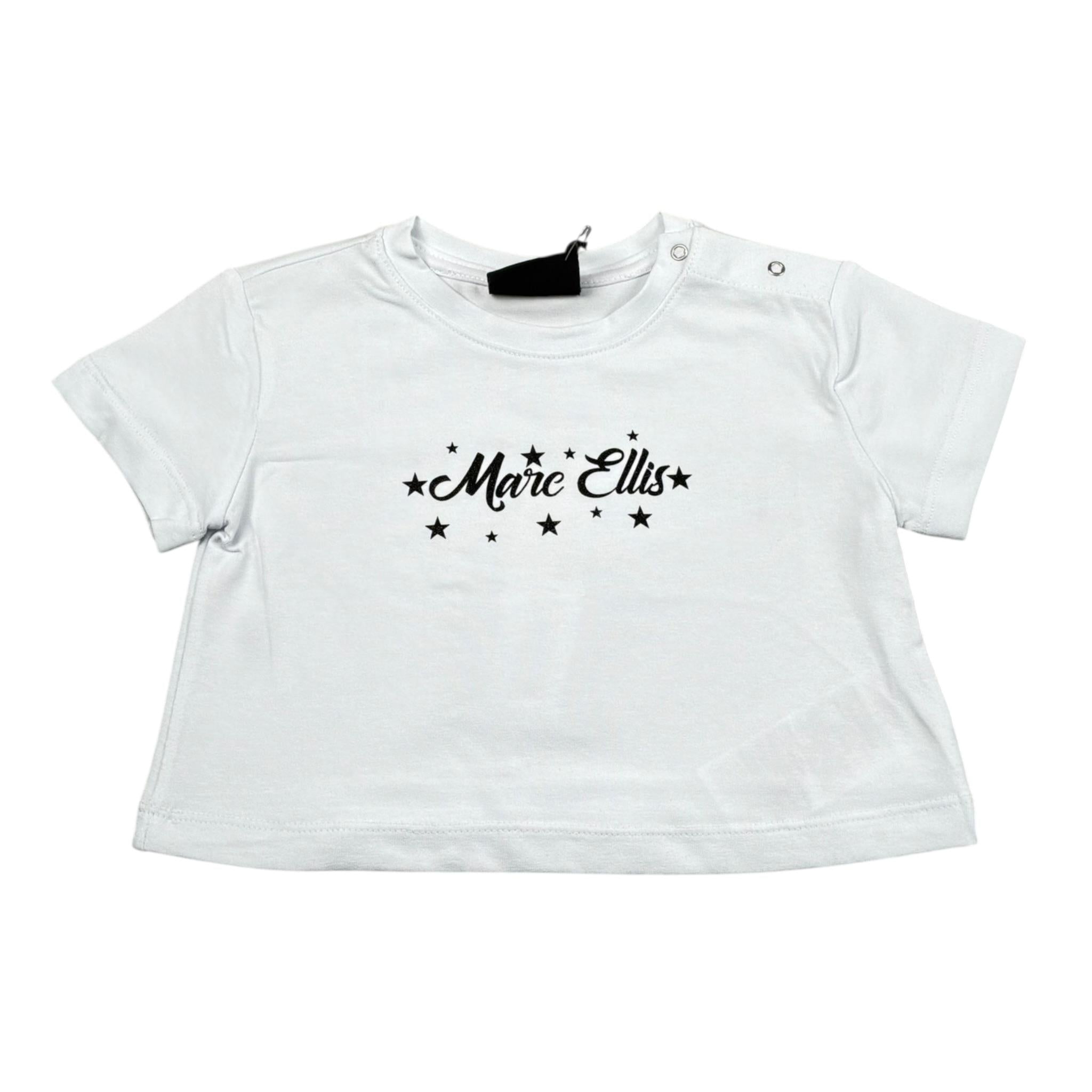 Marc Ellis T-Shirt Girocollo Tinta Unita con Brillantini per Neonata JMNTS16797N BIANCO MARC ELLIS 
