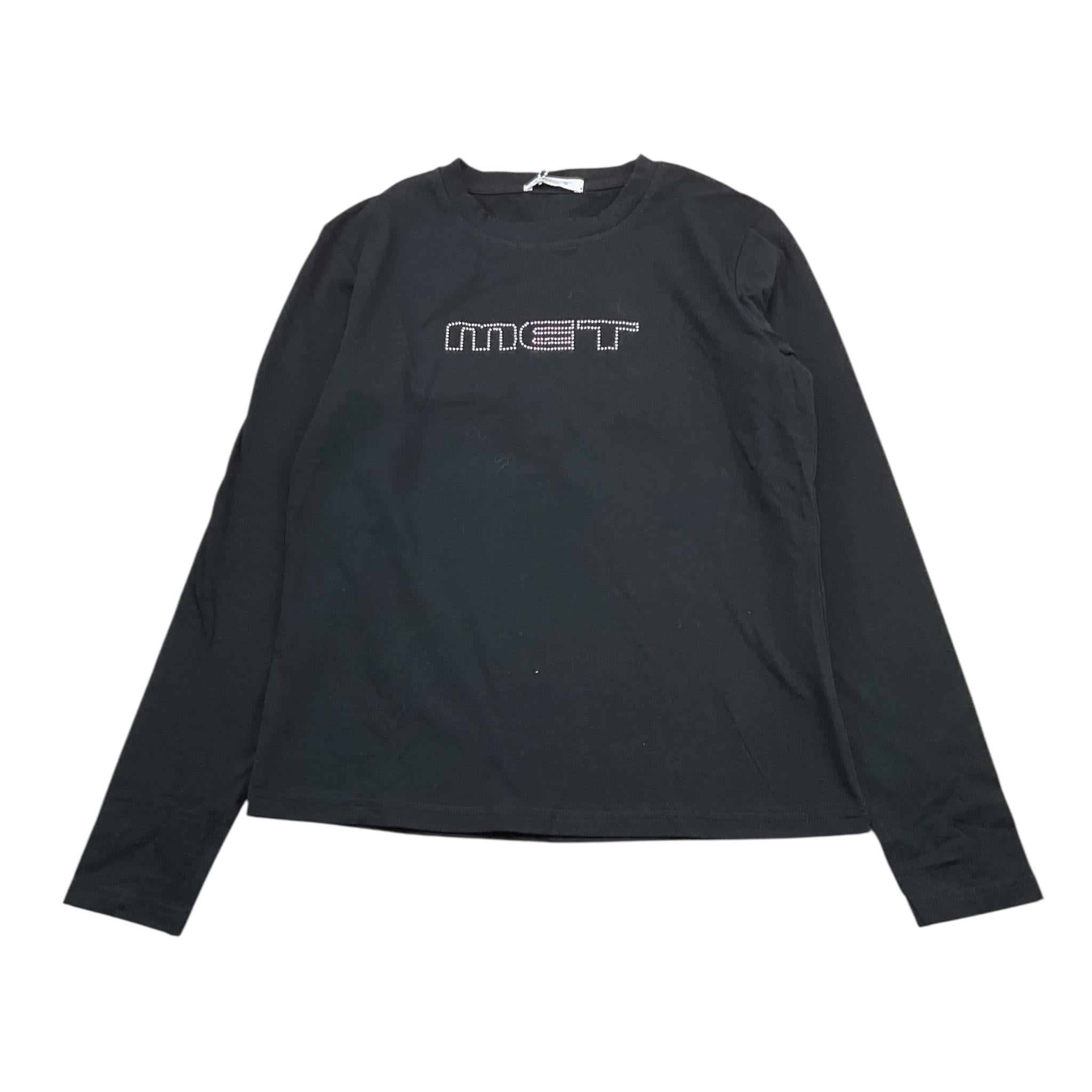 MET shirt girocollo tinta unita con brillantini Nero per Bambina ME007 NERO MET 