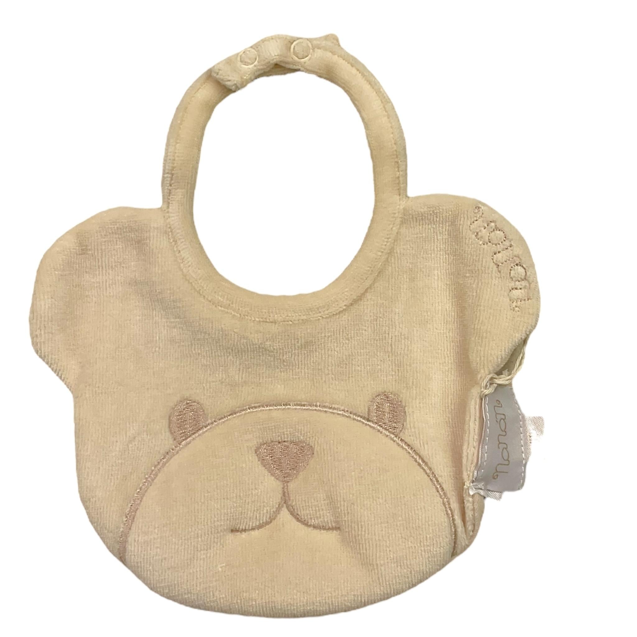 NANAN bavetta tinta unita forma orso Beige per Neonata I24045BE BEIGE NANAN 