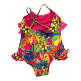 4Giveness Multicolor One Piece Swimsuit With Multicolor Flower Pattern For Baby Girl
