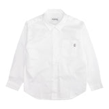 Dondup Camicia Manica Lunga Tinta Unita con Logo per Bambino DMCA039 BIANCO DONDUP 