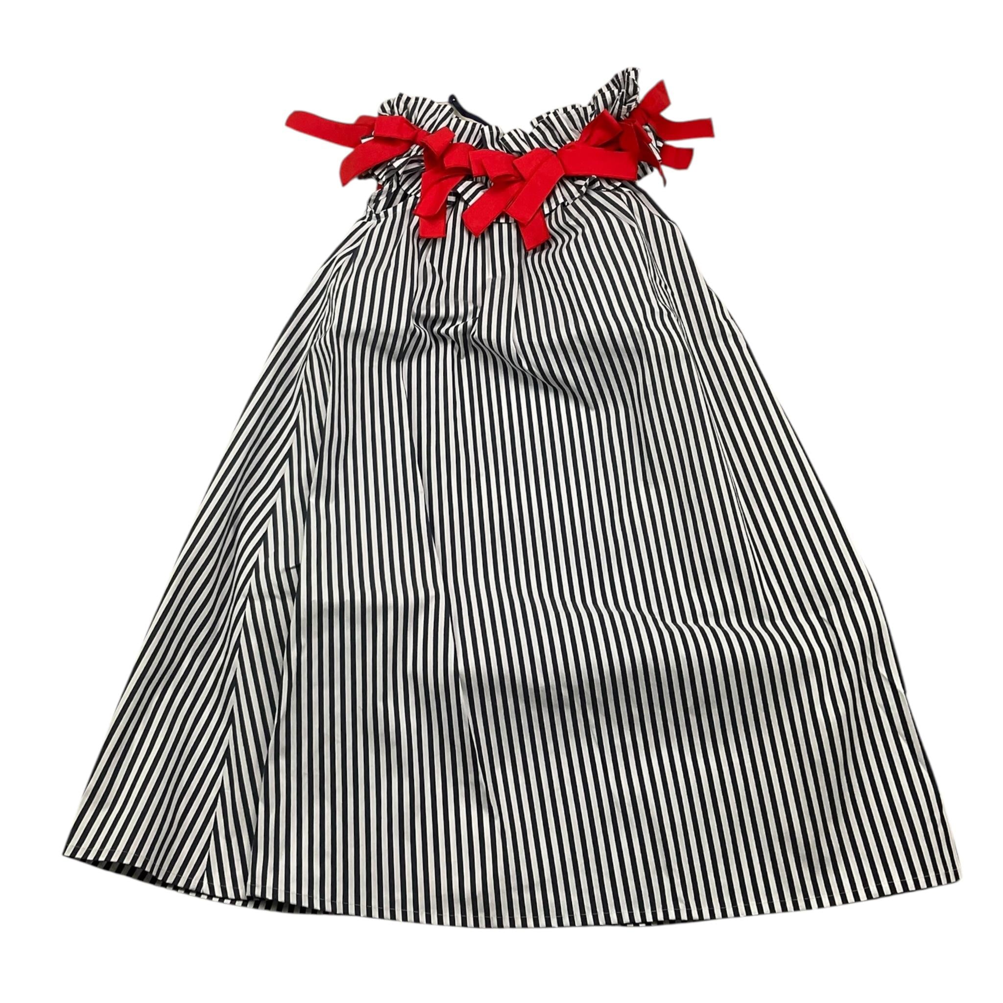 Piccola Ludo Abito Tinta Unita con Fantasia A Righe per Bambina BS10WB023 BIANCO PICCOLA LUDO 