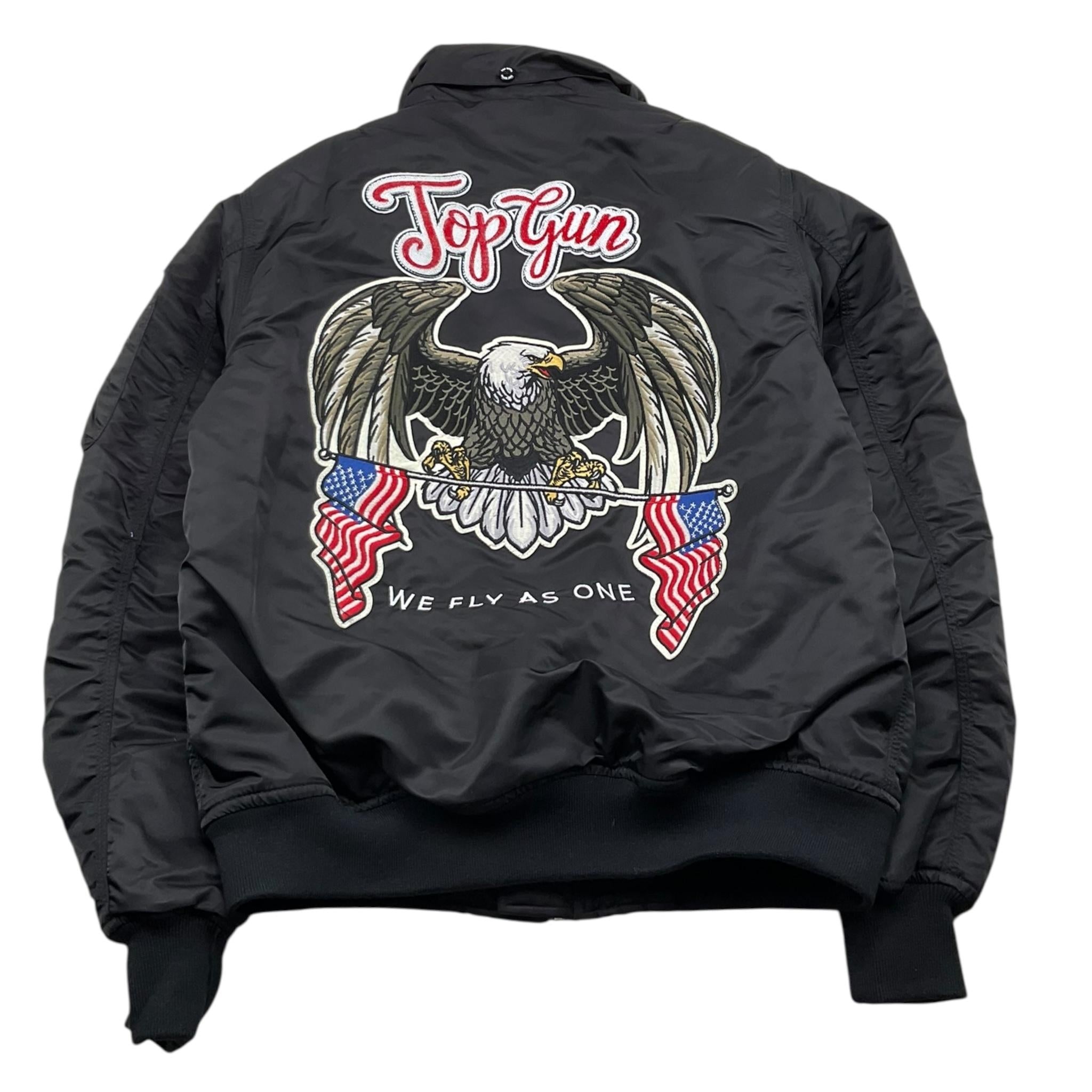 TOP GUN giubbino tinta unita con ricami e colletto pelliccia Nero per Bambino 02G0586 NERO TOP GUN 