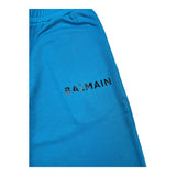 Balmain Bermuda In Solid Color Tracksuit With Elastic Waist Turquoise For Boys