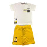 Cesare Paciotti 2 Piece Set T-Shirt-Bermuda Two-Tone White/Yellow For Newborns
