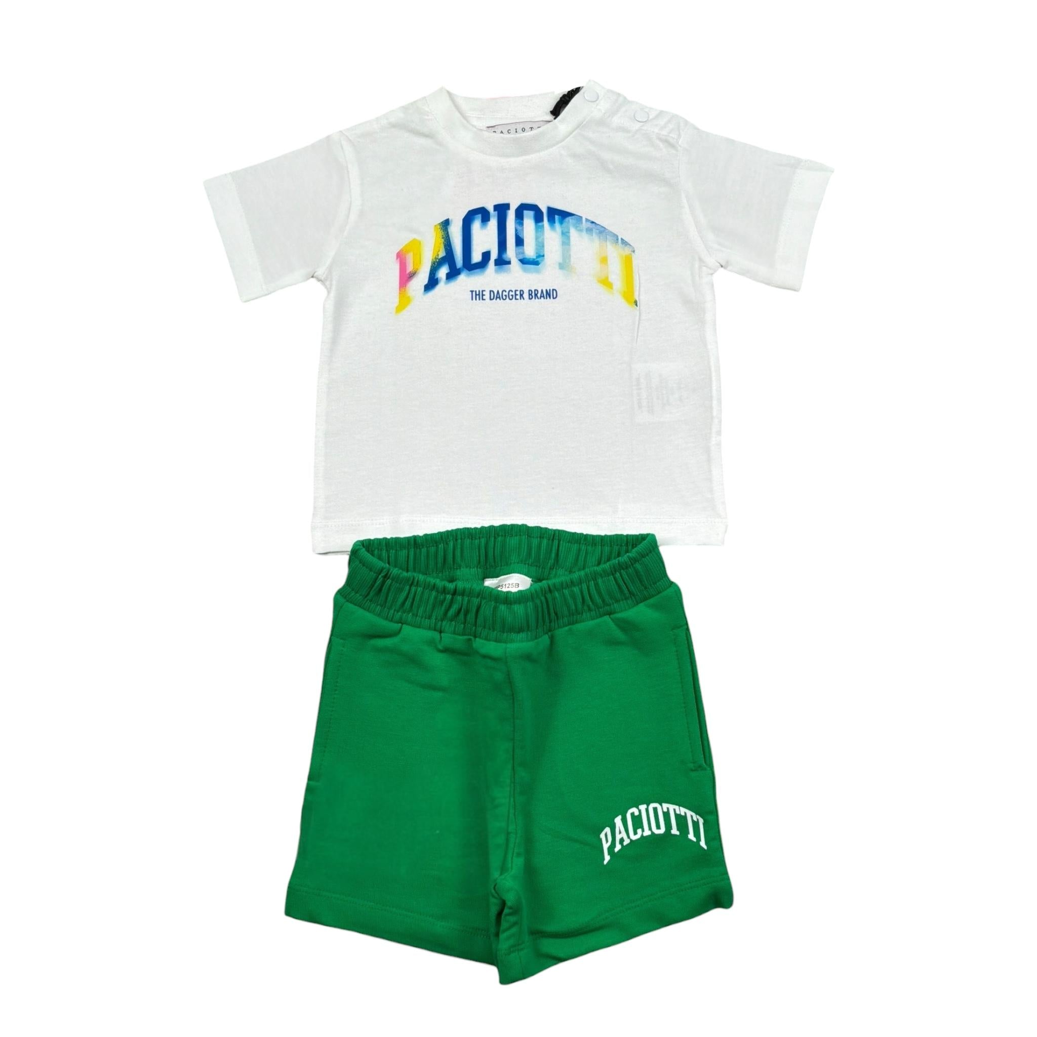 Cesare Paciotti Completo 2 Pezzi T-Shirt-Bermuda Bicolore per Neonato COMP5125BXX BIANCO/VERDE CESARE PACIOTTI 