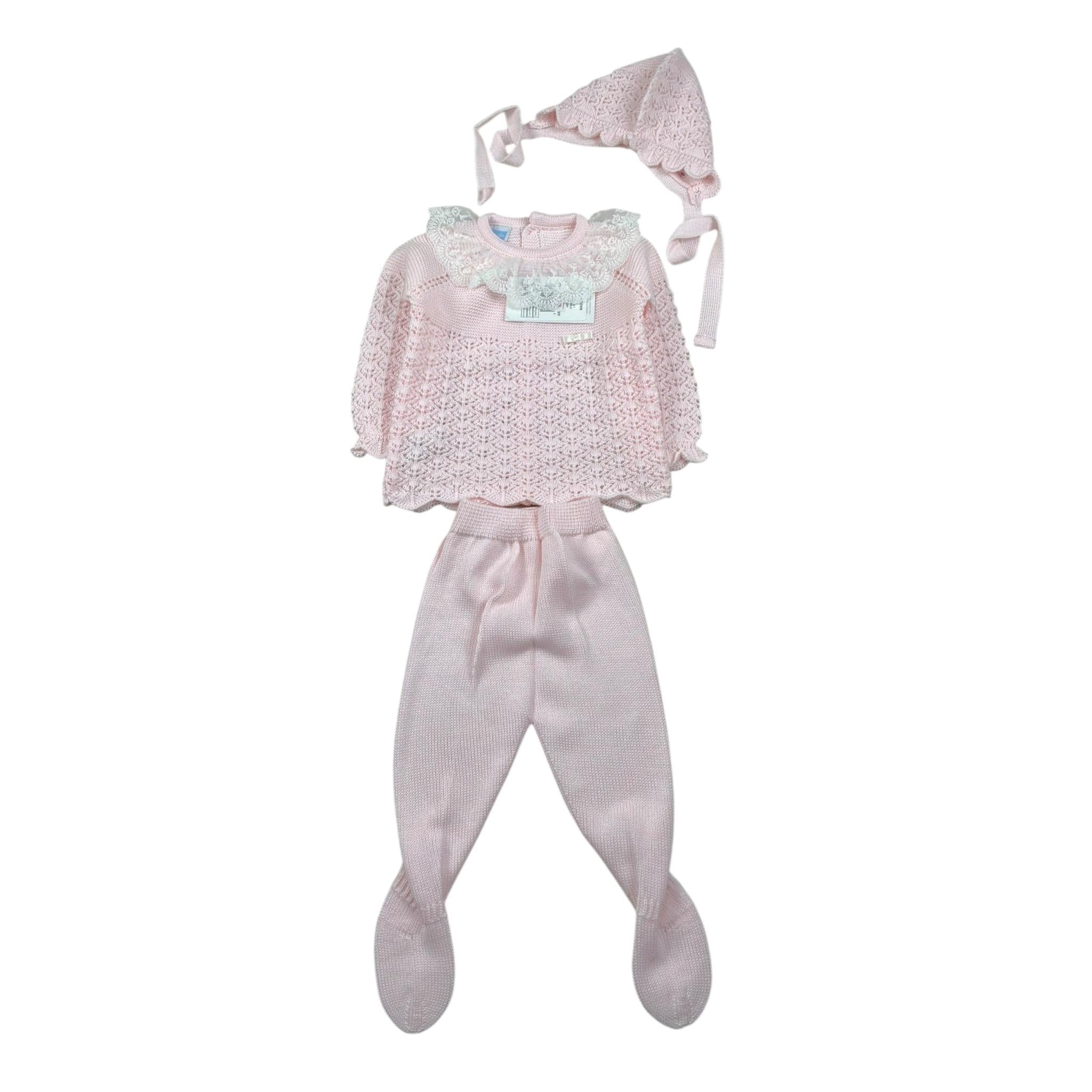 Mac Ilusio'N Completo 3 Pezzi Maglia-Ghettina-Cappello per Neonata 9614G ROSA MAC ILUSIO'N 