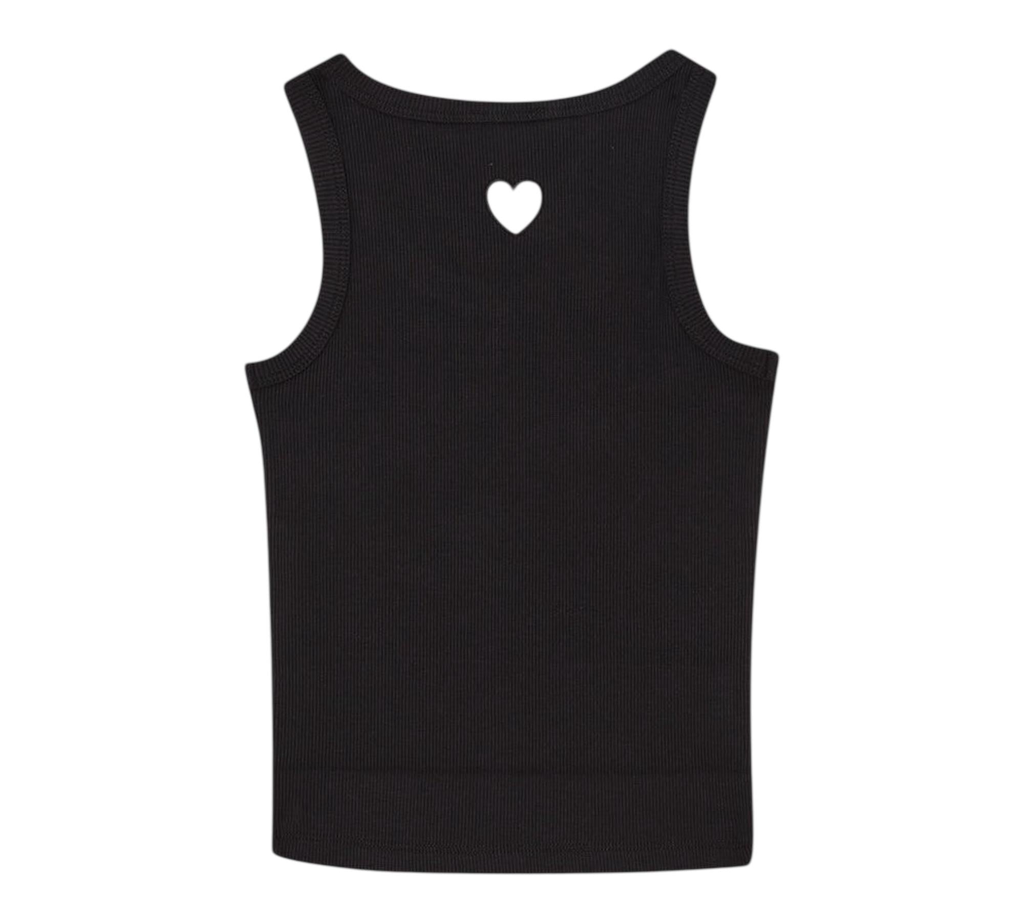 Liu Jo Canotta Tinta Unita con Traforo A Forma di Cuore per Bambina GA5199X NERO LIU JO 