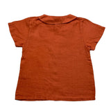 Wedoble Rust Solid Color Half Sleeve Shirt For Baby