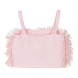 Angel'S Face Top Straps Solid Color with Pink Tulle for Girls