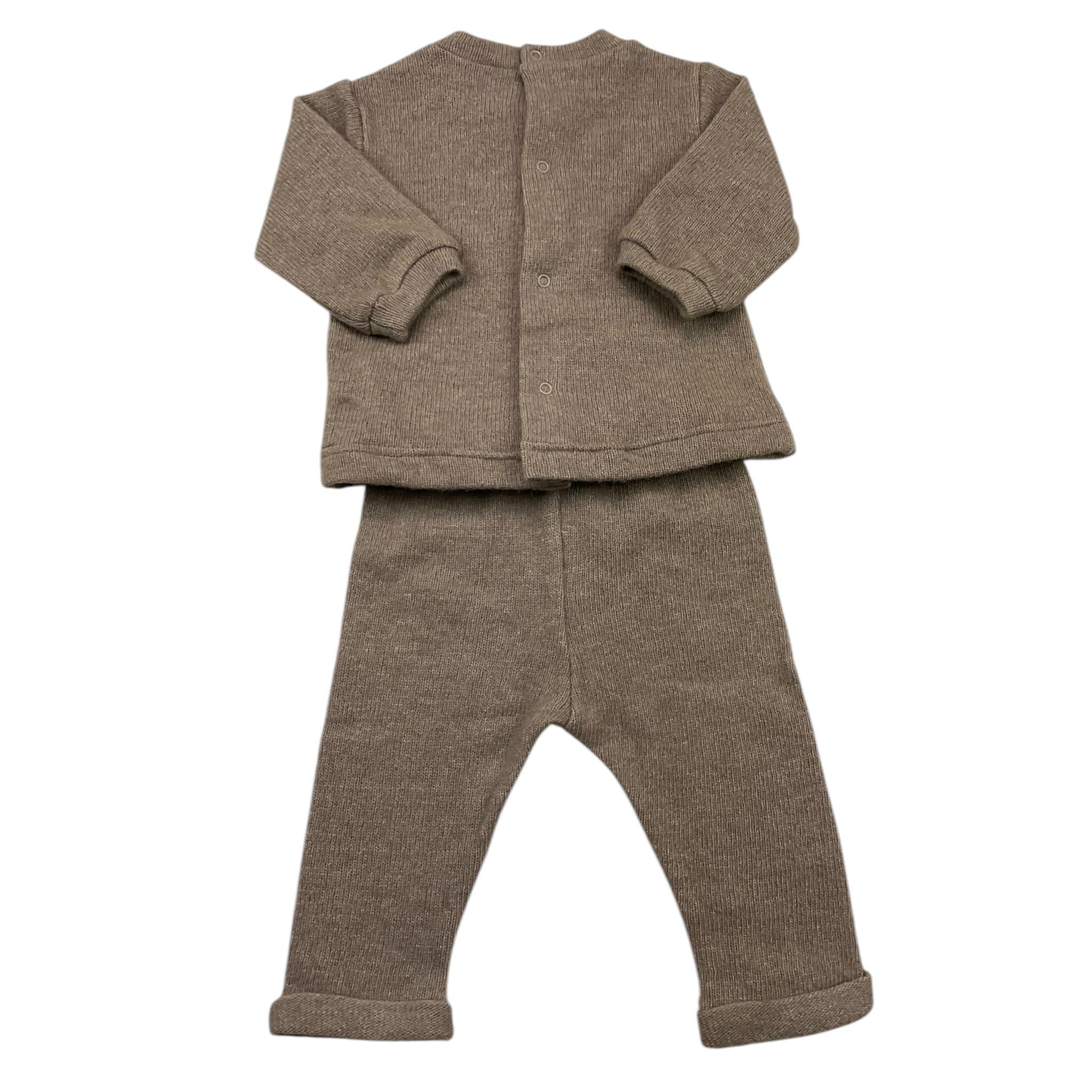 LALALU' completo 2 pezzi maglia-pantalone tinta unita Tortora per Neonato CPL3N TORTORA LALALU' 