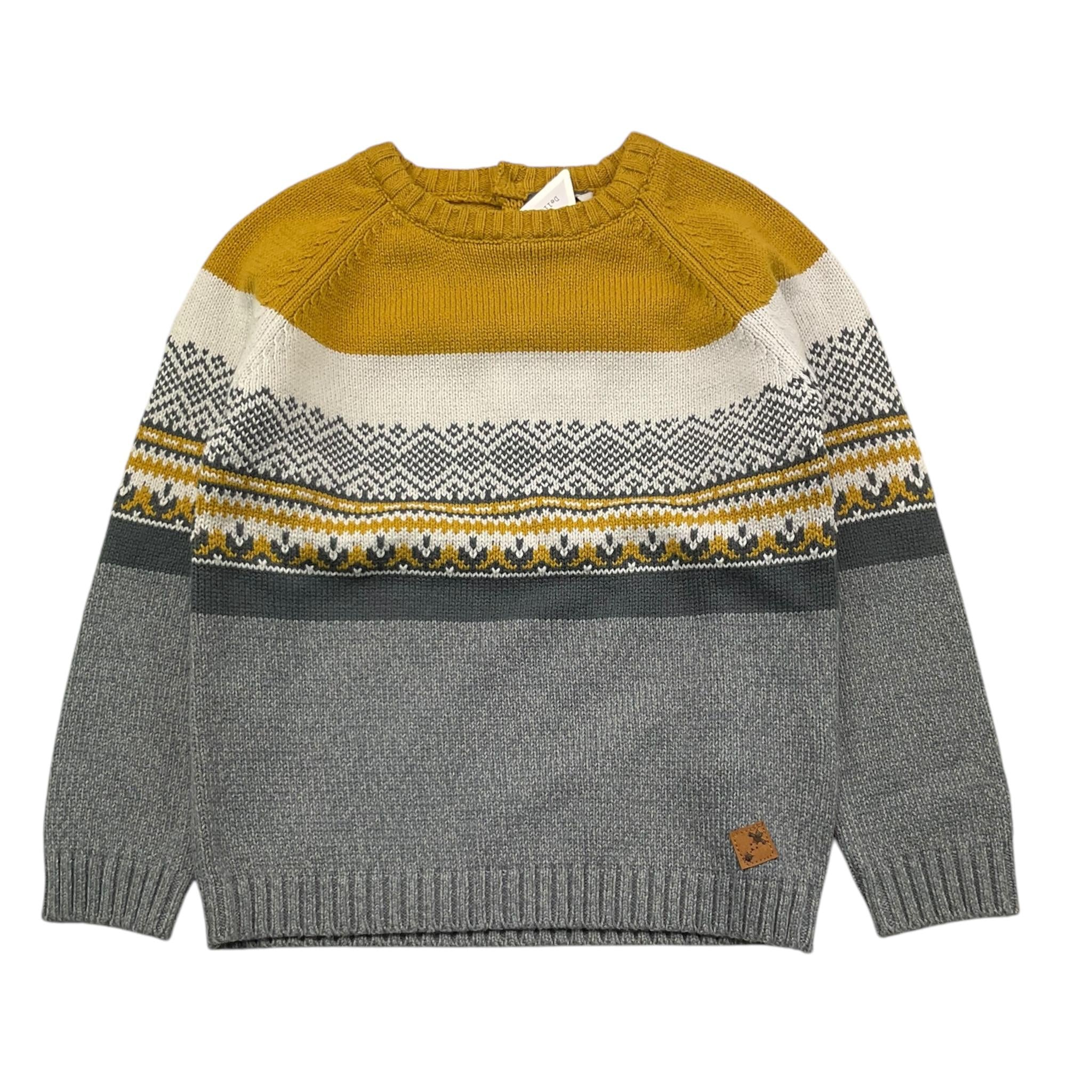 CANADA HOUSE maglia tricolore girocollo con fantasia Grigio per Neonato BBGRECO GRIGIO CANADA HOUSE 