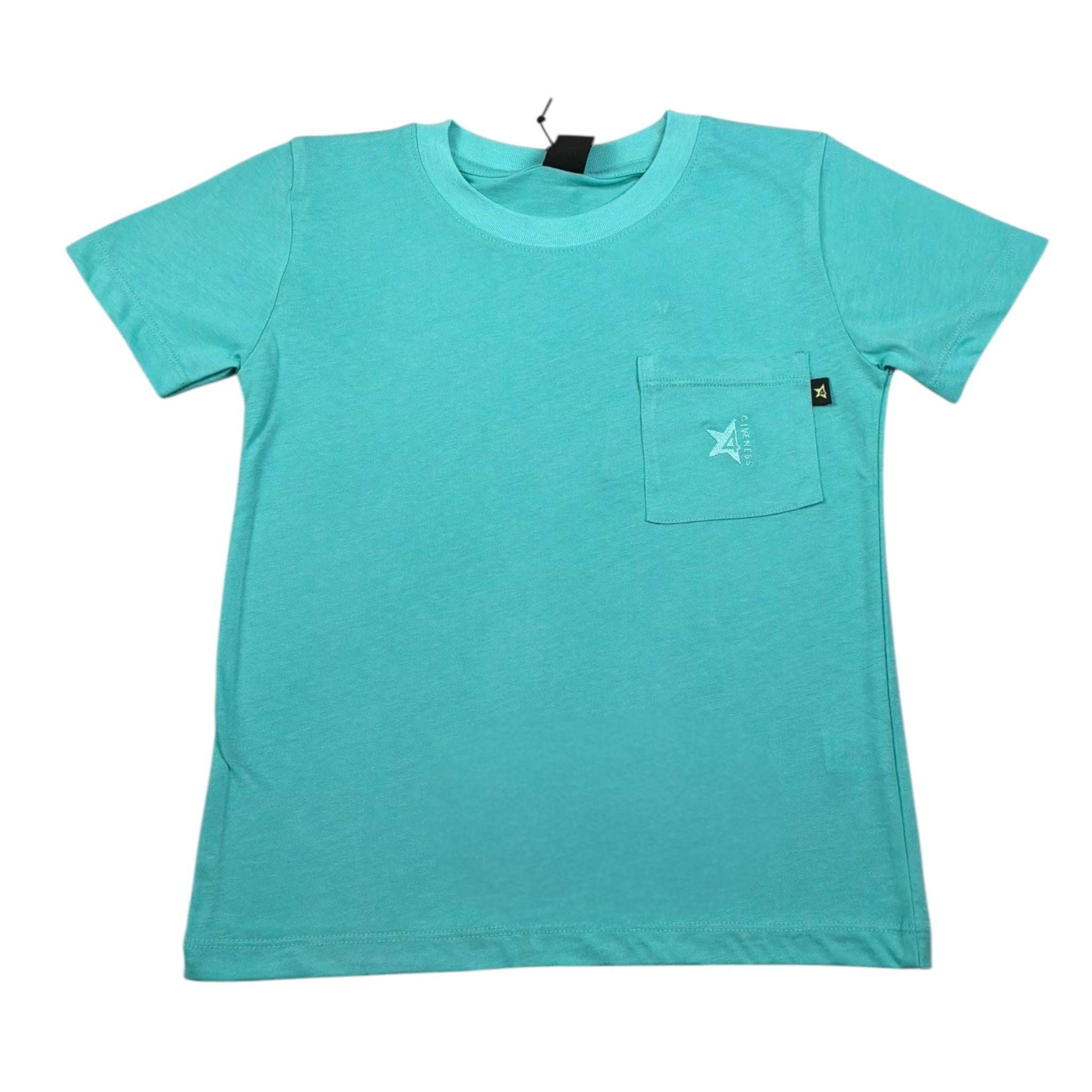 4Giveness T-Shirt Tinta Unita Girocollo per Bambina FGCB4077 VERDE ACQUA 4GIVENESS 