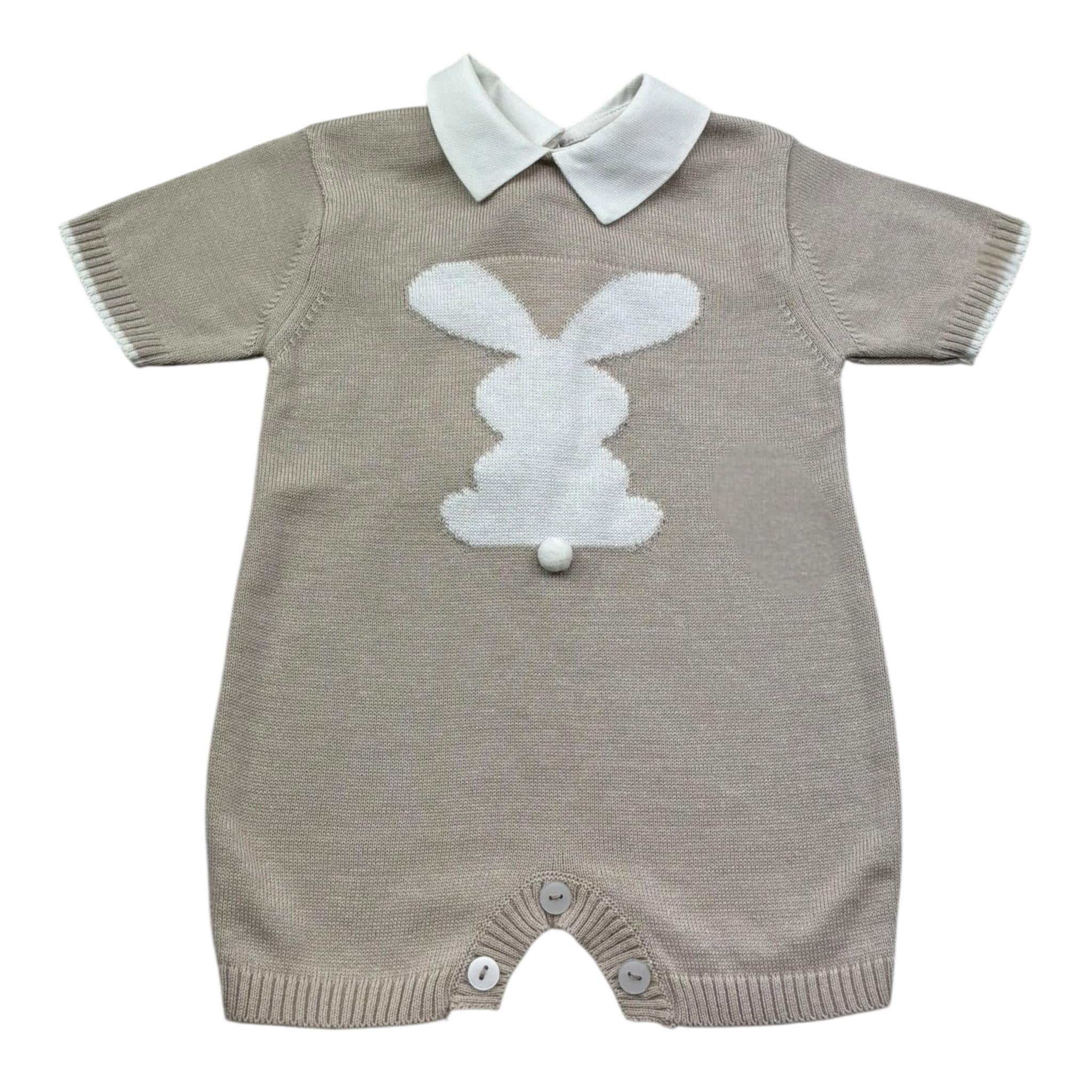 Isabel & Martinez Pagliaccetto Mezza Manica Tinta Unita con Colletto per Neonato IM25N538 BEIGE ISABEL & MARTINEZ 