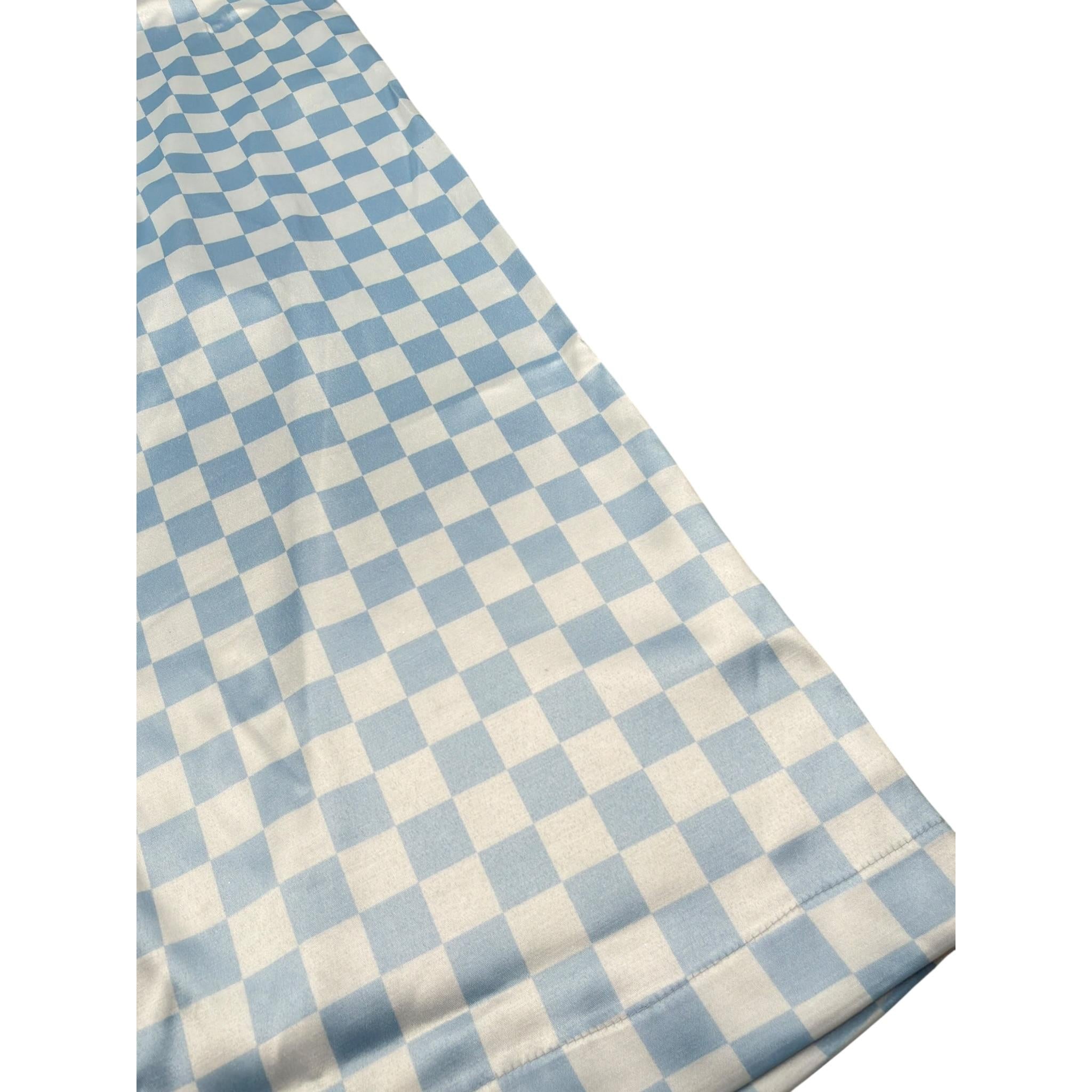 Miss Grant Pantalone Bicolore con Fantasia A Quadri Bianco/Azzurro per Bambina MG0565 BIANCO/AZZURRO MISS GRANT 