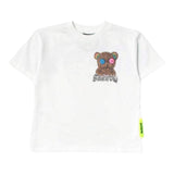 Barrow Kids Solid Color Crew Neck T-Shirt With Front And Back Print White For Boys