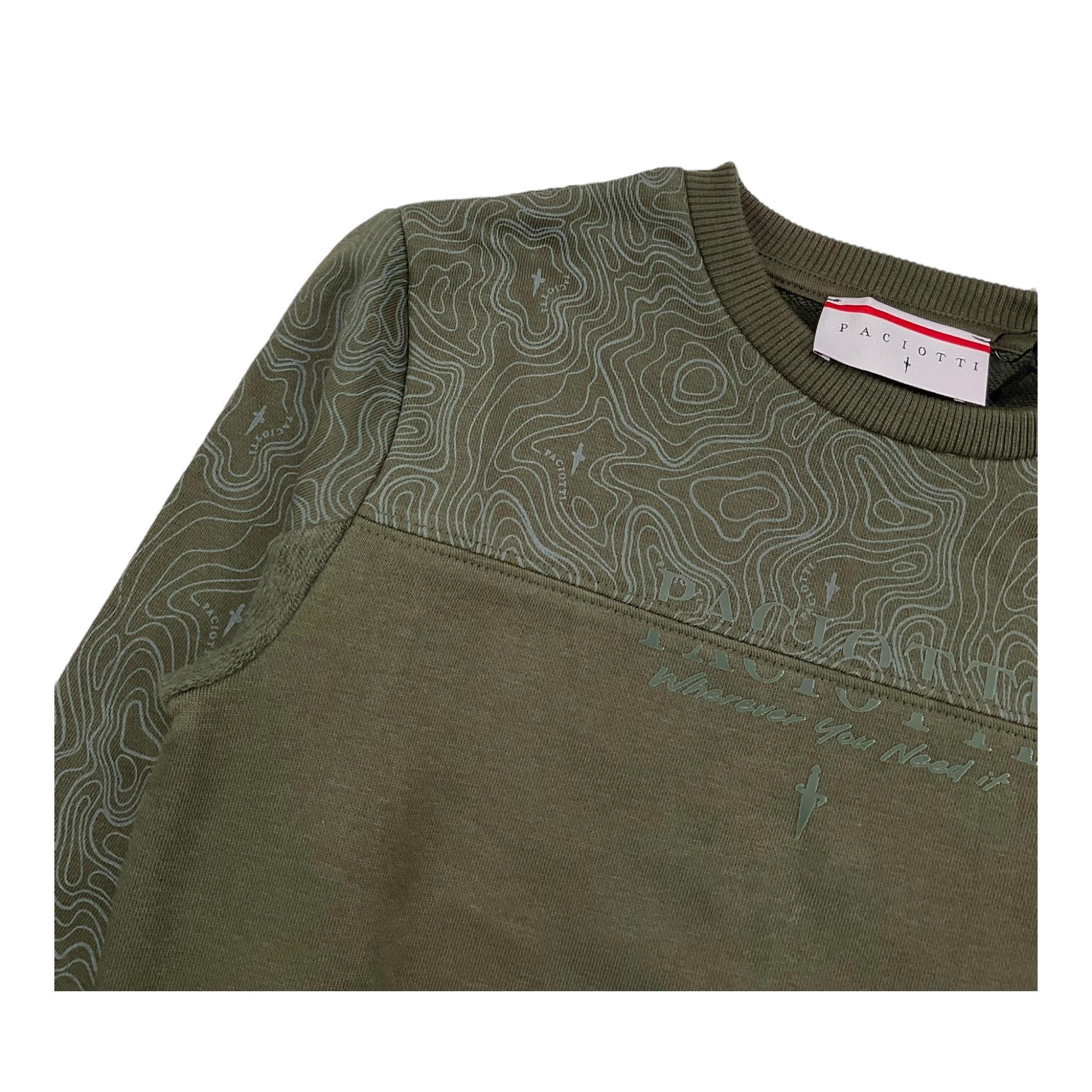 CESARE PACIOTTI felpa chiusa girocollo tinta unita con stampa Verde per Bambino MFP5354B VERDE CESARE PACIOTTI 