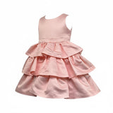 Meilisa Bai Abito Cerimonia Tinta Unita con Fiocco Giromanica per Bambina FL6264 PESCA MEILISA BAI 