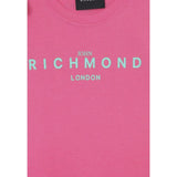 John Richmond Abito Tinta Unita con Logo Girocollo per Bambina RGP25008VEXX FUXIA JOHN RICHMOND 