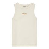 Calvin Klein Canotta Tinta Unita Giromanica con Stampa per Bambina IG0IG02871X PANNA CALVIN KLEIN 