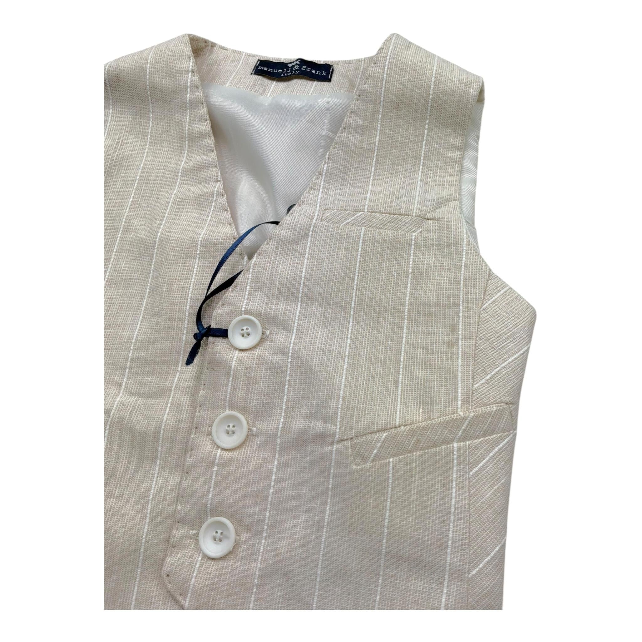 Manuel & Frank Gilet Tinta Unita con Fantasia per Neonato MF5194BN BEIGE MANUEL & FRANK 