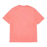 Diesel T-Shirt Crew Neck Solid Color With Contrast Print Fluorescent Pink For Girls