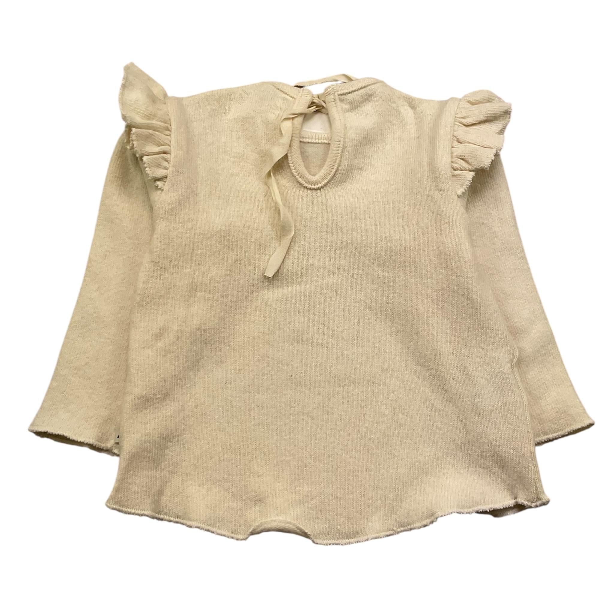 PETIT INDI maglia tinta unita con rouches Panna per Neonata AW24BK5207X PANNA PETIT INDI 