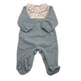 CALAMARO tutine tinta unita con stampa Blu per Neonata 33036 BLU CALAMARO 