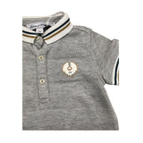 Tartine Et Chocolat Plain Gray Half Sleeve Romper For Newborn