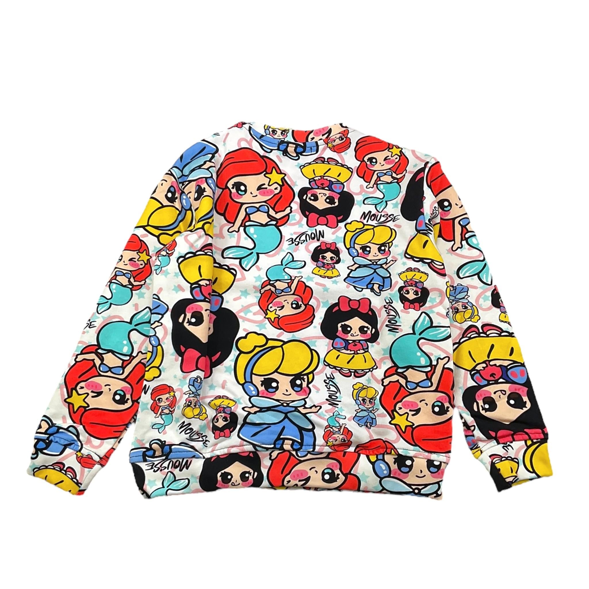 Mousse Felpa Girocollo Tinta Unita con Fantasia per Bambina SKFG375 BIANCO MOUSSE 