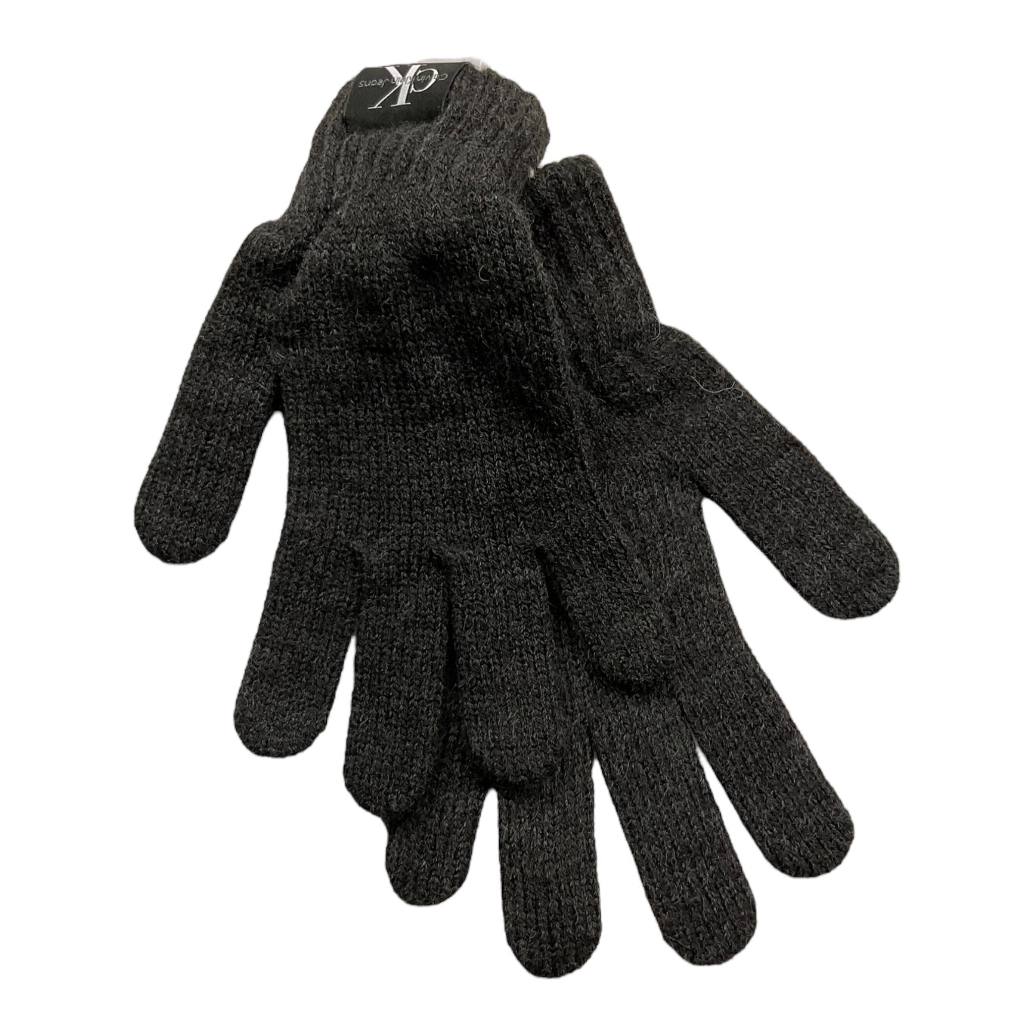 CALVIN KLEIN guanti tinta unita con logo Grigio per Bambina U00525 GRIGIO CALVIN KLEIN 