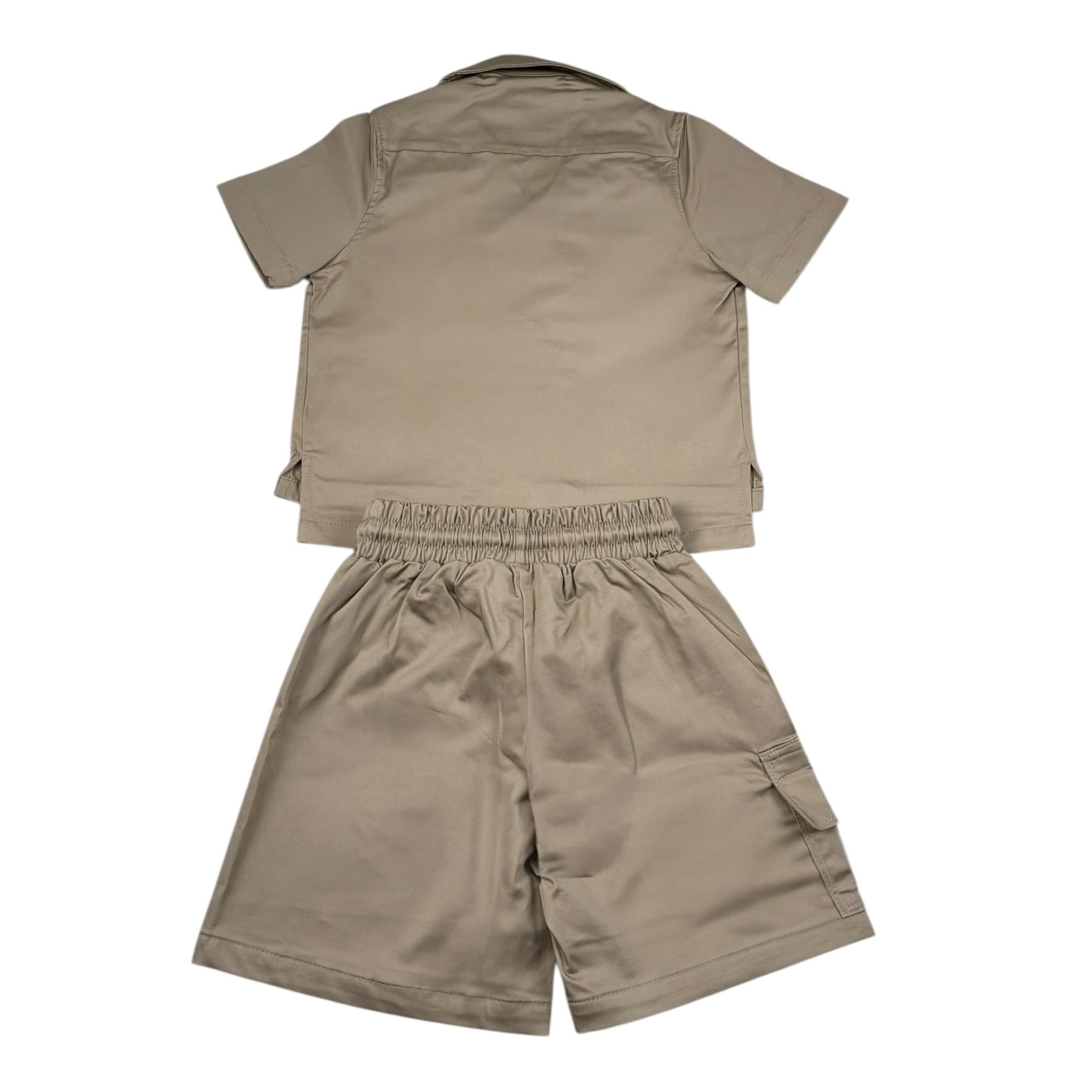 Maison 9 Paris Completo 2 Pezzi Camicia-Bermuda Tinta Unita per Bambino C90010 CAMMELLO MAISON 9 PARIS 