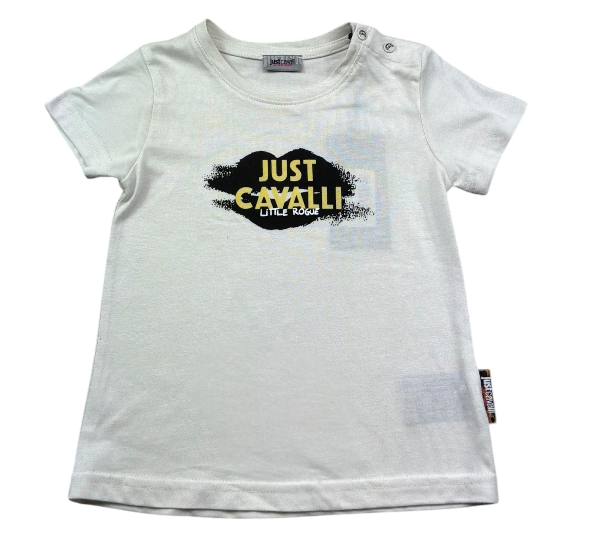 Just Cavalli T-Shirt Girocollo Tinta Unita con Logo per Bambino JIP26021TS PANNA JUST CAVALLI 