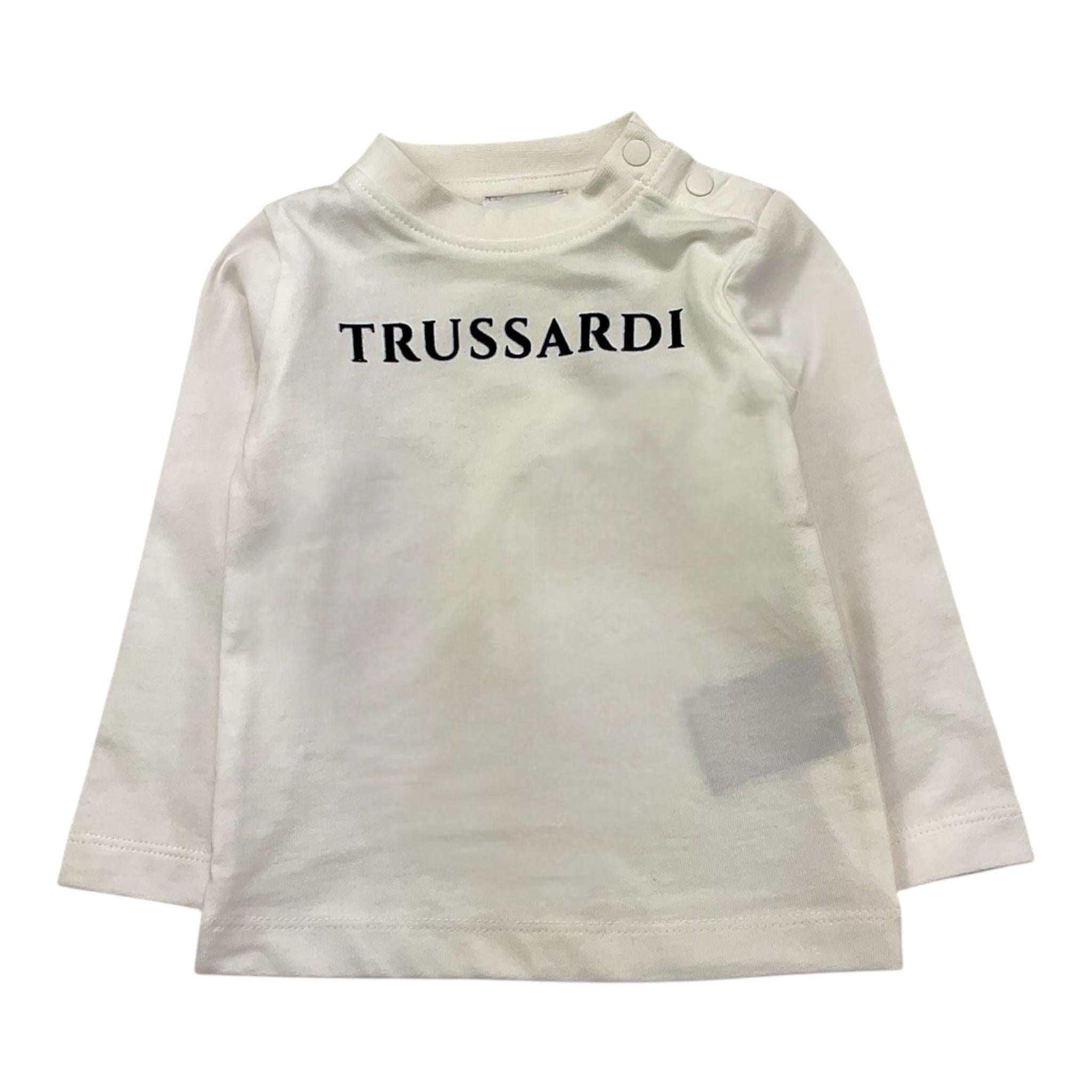 TRUSSARDI shirt girocollo tinta unita con stampa Bianco per Neonato TIA25017TS BIANCO TRUSSARDI 