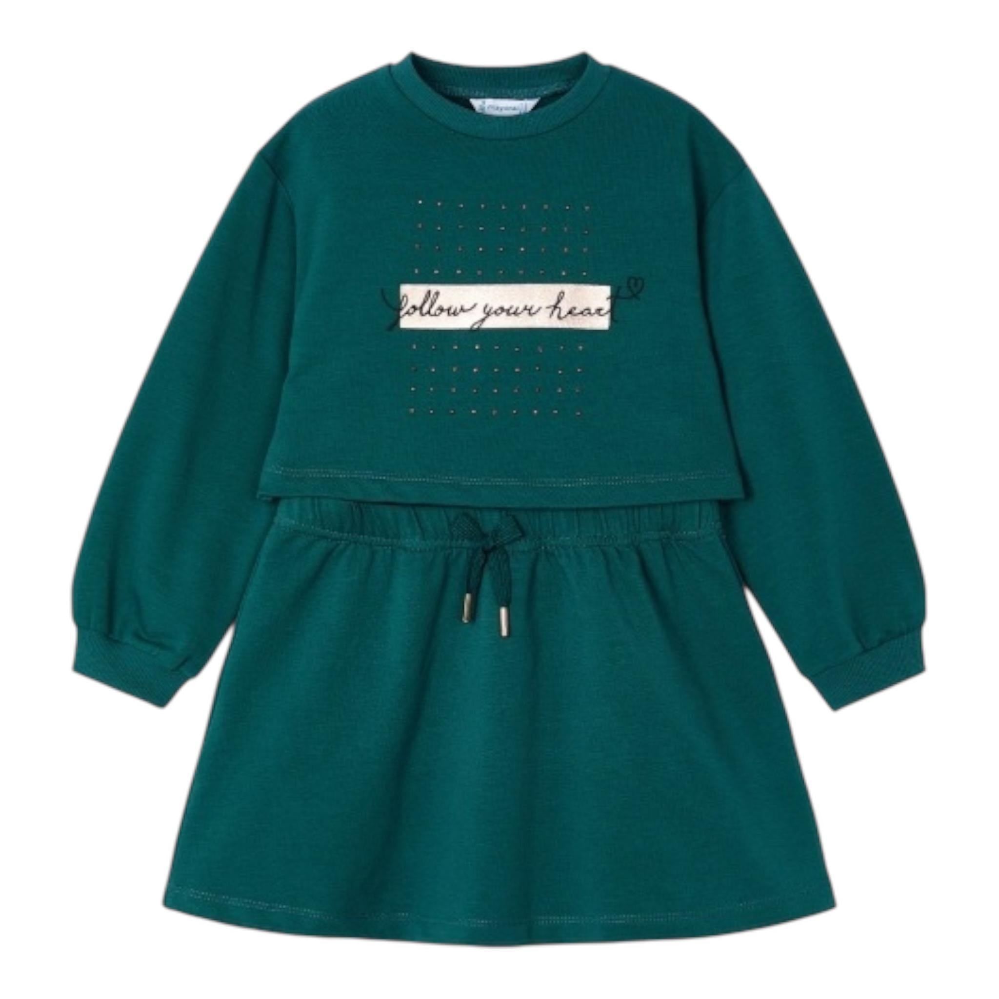 MAYORAL completo 2pz felpa-shorts tinta unita Verde per Neonata 4927X VERDE MAYORAL 
