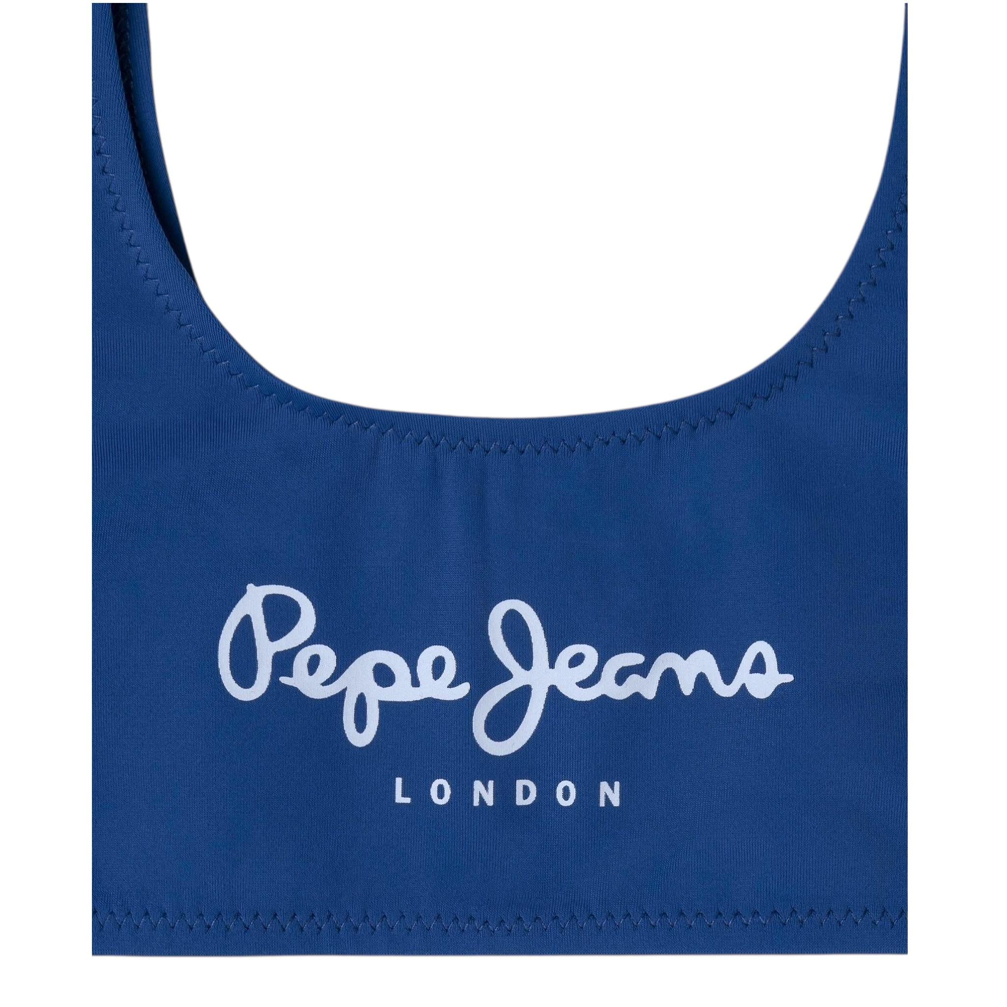 Pepe Jeans Costume 2 Pezzi Top-Mutandina Tinta Unita per Bambina PGB10420 BLU PEPE JEANS 