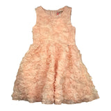 Kocca Solid Color Sleeveless Dress With Pink Appliques For Girls