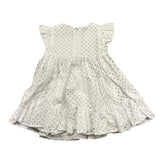 Lalalu' White Openwork Solid Color Half Sleeve Dress for Baby Girl